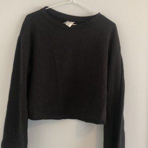 Black Cropped Sweatshirt